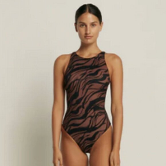 NWT Anthropologie JETS Nomade High Neck Women's Swimsuit, Australian, sz 8 - Picture 1 of 8